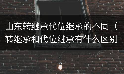山东转继承代位继承的不同（转继承和代位继承有什么区别）