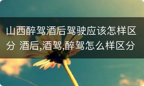 山西醉驾酒后驾驶应该怎样区分 酒后,酒驾,醉驾怎么样区分