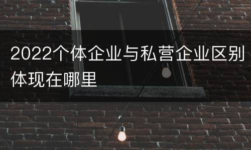 2022个体企业与私营企业区别体现在哪里