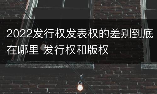 2022发行权发表权的差别到底在哪里 发行权和版权