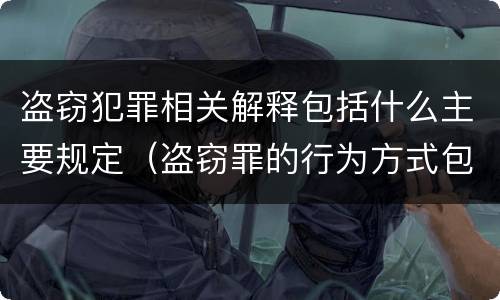 盗窃犯罪相关解释包括什么主要规定（盗窃罪的行为方式包括）