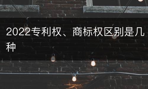 2022专利权、商标权区别是几种