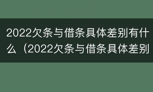 2022欠条与借条具体差别有什么（2022欠条与借条具体差别有什么呢）