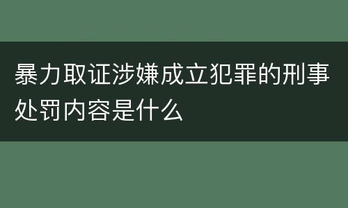 暴力取证涉嫌成立犯罪的刑事处罚内容是什么