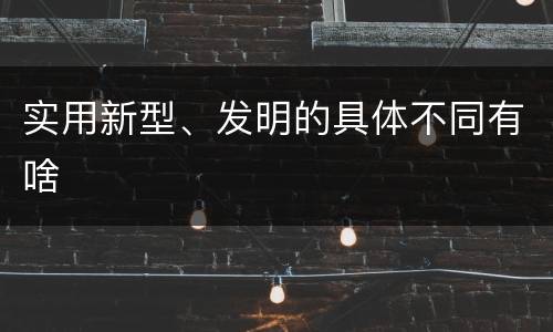 实用新型、发明的具体不同有啥