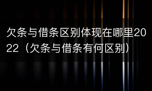 欠条与借条区别体现在哪里2022（欠条与借条有何区别）