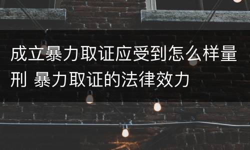 成立暴力取证应受到怎么样量刑 暴力取证的法律效力