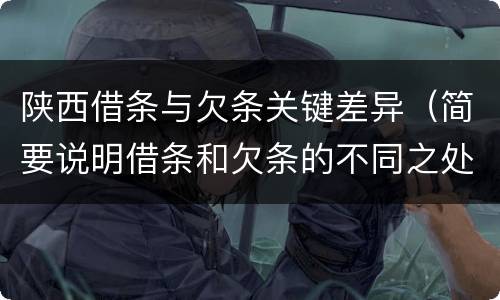 陕西借条与欠条关键差异（简要说明借条和欠条的不同之处）