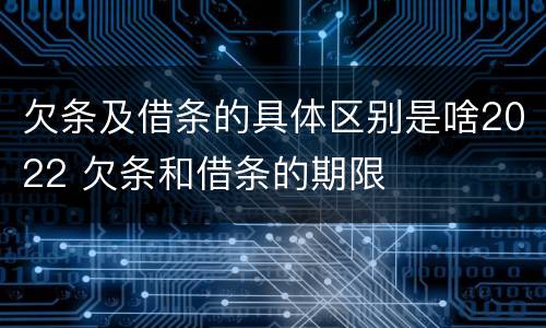欠条及借条的具体区别是啥2022 欠条和借条的期限