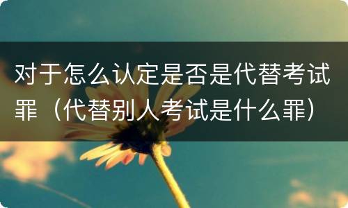对于怎么认定是否是代替考试罪（代替别人考试是什么罪）