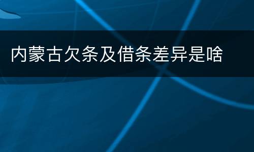 内蒙古欠条及借条差异是啥