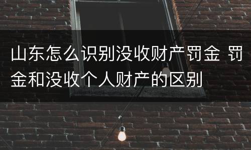 山东怎么识别没收财产罚金 罚金和没收个人财产的区别