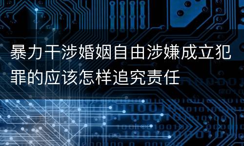 暴力干涉婚姻自由涉嫌成立犯罪的应该怎样追究责任