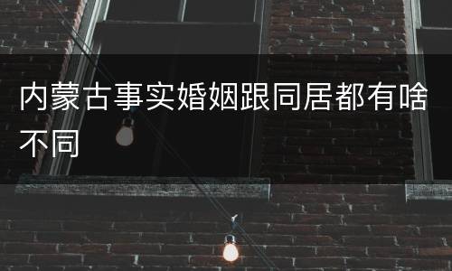 内蒙古事实婚姻跟同居都有啥不同
