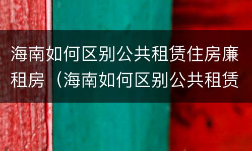 海南如何区别公共租赁住房廉租房（海南如何区别公共租赁住房廉租房呢）