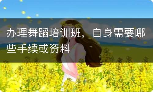 办理舞蹈培训班，自身需要哪些手续或资料