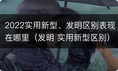 2022实用新型、发明区别表现在哪里（发明 实用新型区别）