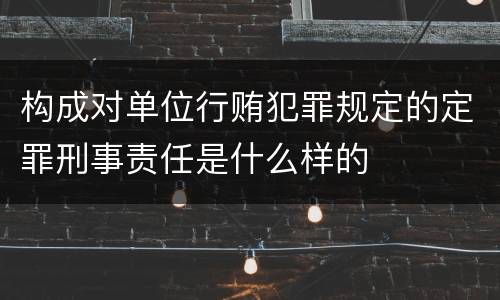 构成对单位行贿犯罪规定的定罪刑事责任是什么样的