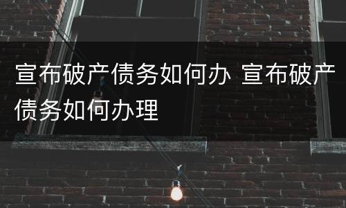 宣布破产债务如何办 宣布破产债务如何办理