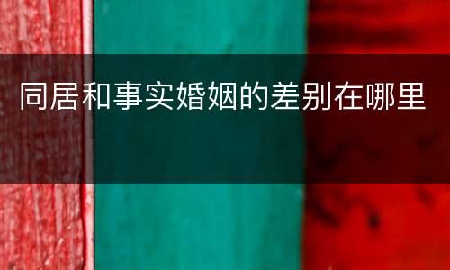 同居和事实婚姻的差别在哪里