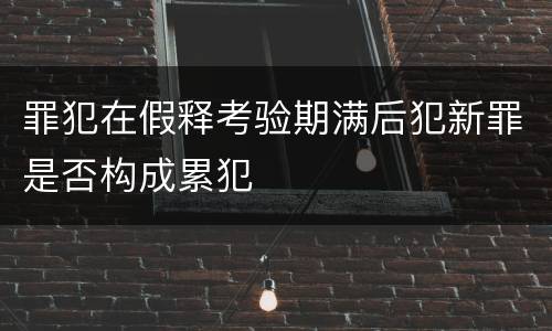 罪犯在假释考验期满后犯新罪是否构成累犯