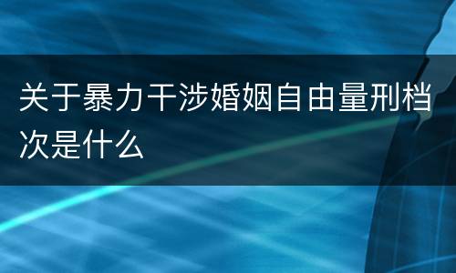 关于暴力干涉婚姻自由量刑档次是什么
