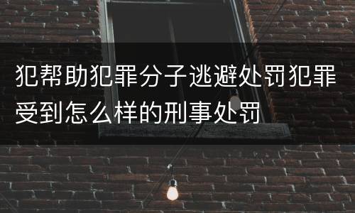 犯帮助犯罪分子逃避处罚犯罪受到怎么样的刑事处罚