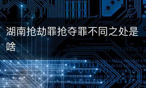 湖南抢劫罪抢夺罪不同之处是啥