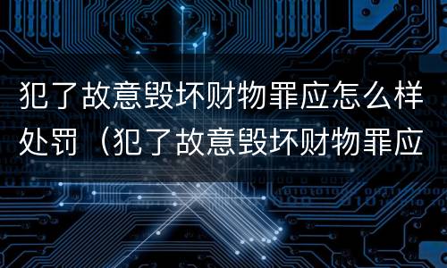 犯了故意毁坏财物罪应怎么样处罚（犯了故意毁坏财物罪应怎么样处罚他人）
