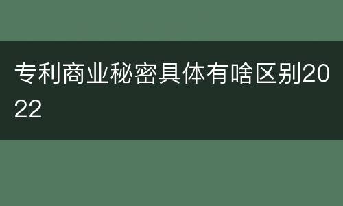 专利商业秘密具体有啥区别2022