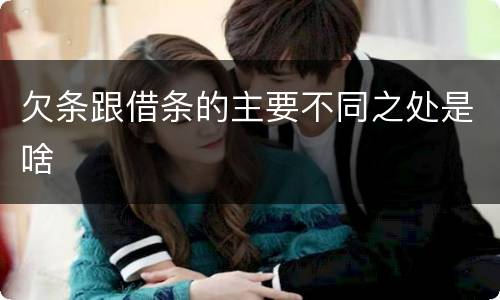 欠条跟借条的主要不同之处是啥