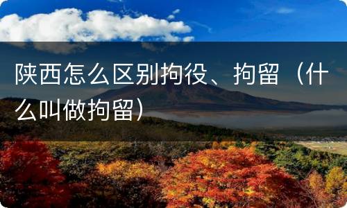 陕西怎么区别拘役、拘留（什么叫做拘留）
