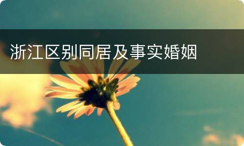 浙江区别同居及事实婚姻