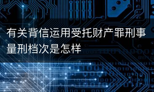 有关背信运用受托财产罪刑事量刑档次是怎样