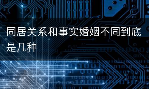 同居关系和事实婚姻不同到底是几种