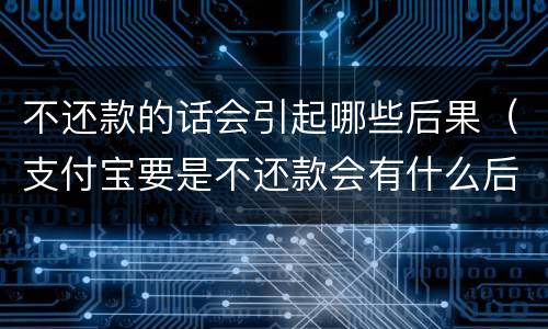 不还款的话会引起哪些后果（支付宝要是不还款会有什么后果）