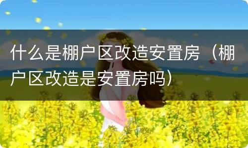 什么是棚户区改造安置房（棚户区改造是安置房吗）