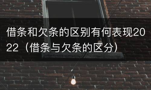 借条和欠条的区别有何表现2022（借条与欠条的区分）