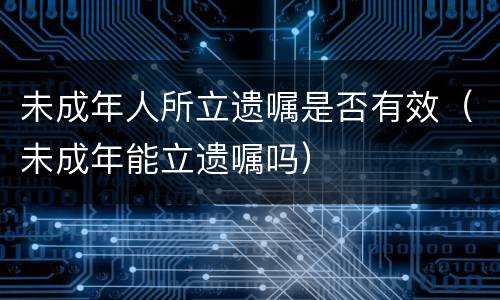 未成年人所立遗嘱是否有效（未成年能立遗嘱吗）