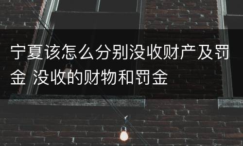 宁夏该怎么分别没收财产及罚金 没收的财物和罚金