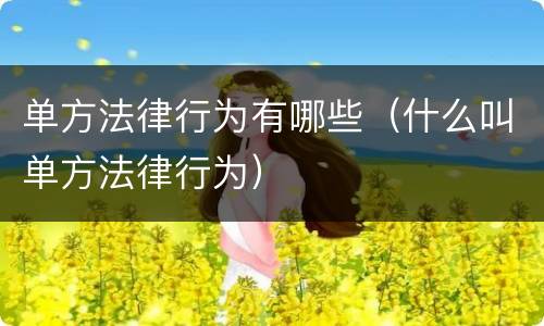 单方法律行为有哪些（什么叫单方法律行为）