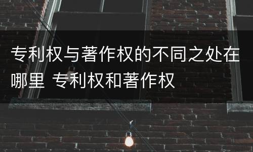 专利权与著作权的不同之处在哪里 专利权和著作权