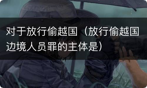 对于放行偷越国（放行偷越国边境人员罪的主体是）