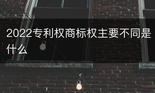 2022专利权商标权主要不同是什么