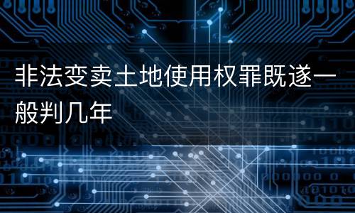 非法变卖土地使用权罪既遂一般判几年