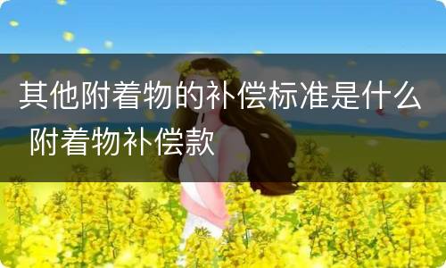 其他附着物的补偿标准是什么 附着物补偿款