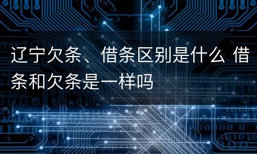 辽宁欠条、借条区别是什么 借条和欠条是一样吗