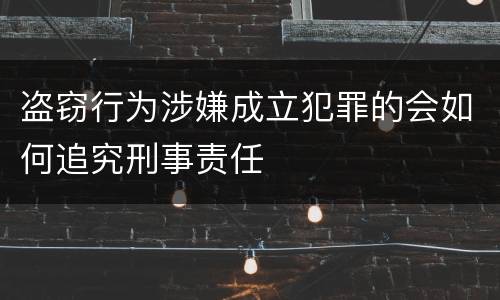 盗窃行为涉嫌成立犯罪的会如何追究刑事责任