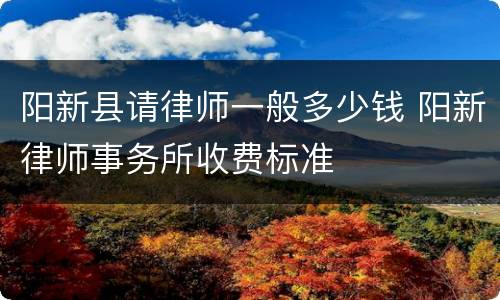 阳新县请律师一般多少钱 阳新律师事务所收费标准