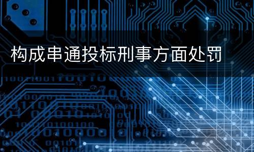 构成串通投标刑事方面处罚
